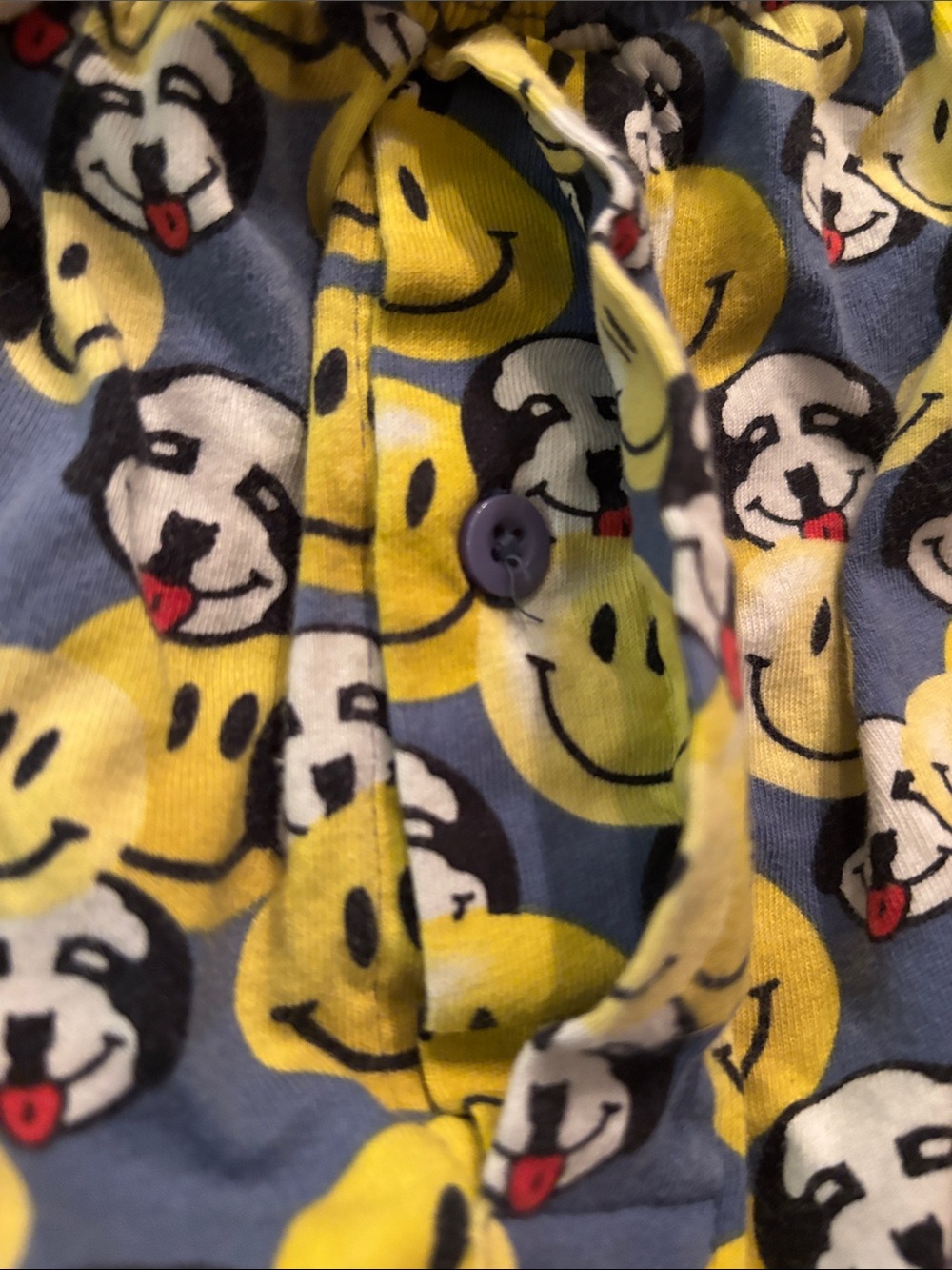 Big Dogs Yellow & Gray Smiley Face Cotton Pants - Picture 5 of 6